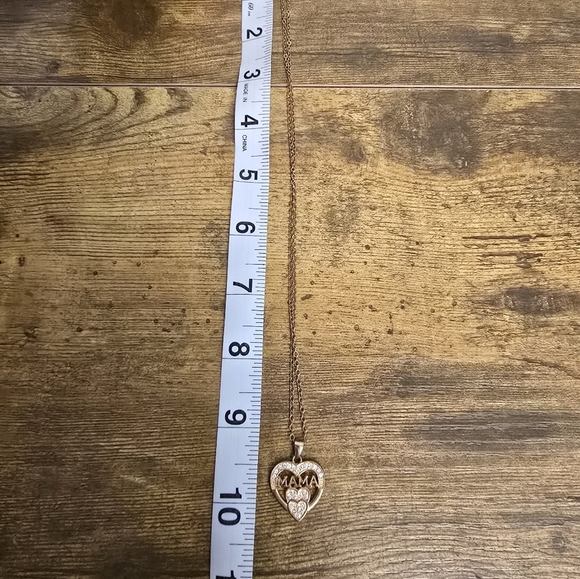 Gold Tone Mama Heart Pendant Necklace - Picture 5 of 7